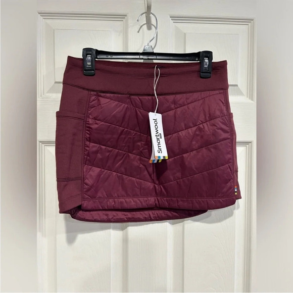 Smartwool Women’s S Small Smartloft 60 Skirt Maroon Black Cherry NWT Pull-On - Picture 1 of 8